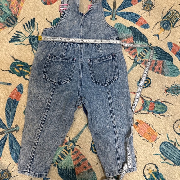 90s Happy kids Snap Overalls with Eiffel Tower embroidery 24M - Picture 5 of 6